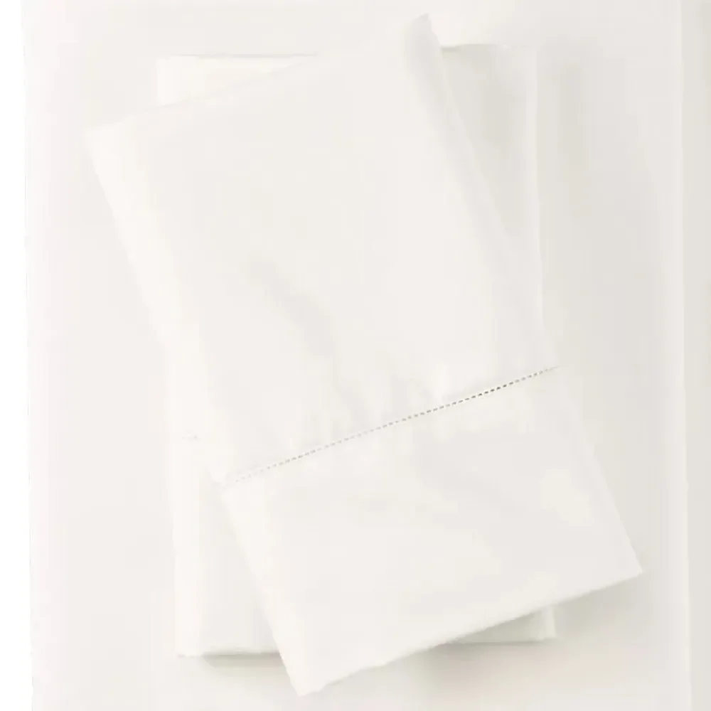 Land's End 700 Count Supima Cotton Top Sheet and Two Pillowcases Ivory King Size